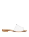 Paolo Ferrara Woman Sandals White Size 6 Leather