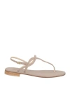 Paolo Ferrara Woman Thong Sandal Dove Grey Size 6 Leather