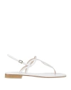 Paolo Ferrara Woman Thong Sandal Off White Size 6 Soft Leather In Off White