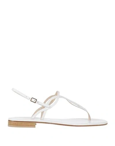 PAOLO FERRARA PAOLO FERRARA WOMAN THONG SANDAL OFF WHITE SIZE 6 SOFT LEATHER