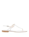 Paolo Ferrara Woman Thong Sandal Off White Size 6 Soft Leather