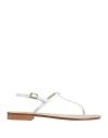 Paolo Ferrara Woman Thong Sandal White Size 8 Leather