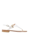 Paolo Ferrara Woman Thong Sandal White Size 8 Leather