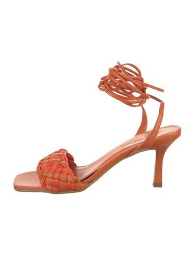 Pre-owned Paolo Mattei Leather Sandals In Orange