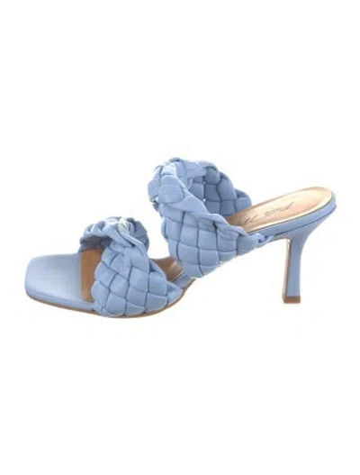 Pre-owned Paolo Mattei Leather Slides In Blue