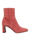 Paolo Mattei Woman Ankle Boots Brick Size 9 Leather In Red