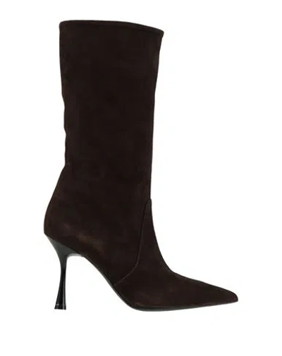 Paolo Mattei Woman Boot Dark Brown Size 8 Leather