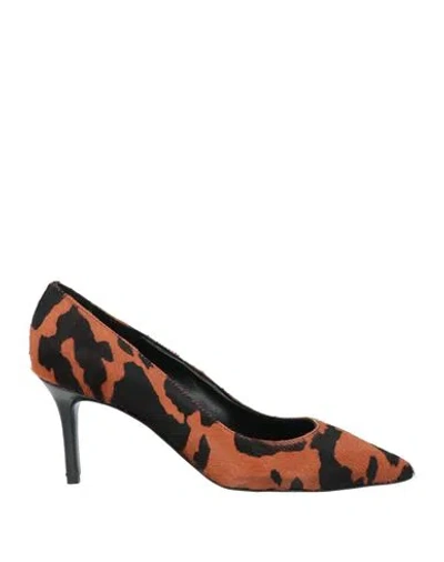 Paolo Mattei Woman Pumps Black Size 9 Leather In Multi