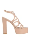Paolo Mattei Woman Sandals Beige Size 8 Leather