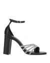 Paolo Mattei Woman Sandals Black Size 8 Leather