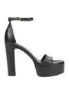 Paolo Mattei Woman Sandals Black Size 9 Leather