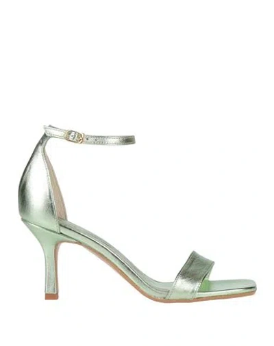 Paolo Mattei Woman Sandals Light Green Size 7 Leather