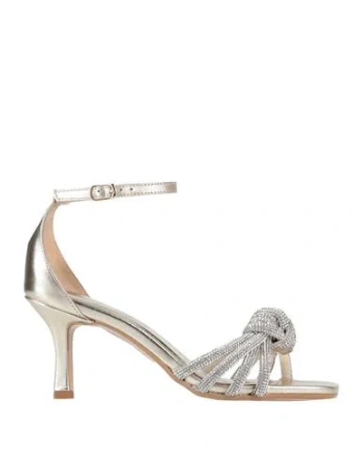 Paolo Mattei Woman Sandals Platinum Size 6 Leather In Grey