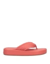 Paolo Mattei Woman Toe Strap Sandals Salmon Pink Size 11 Textile Fibers In Pink