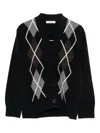 Paolo Pecora Argyle-pattern Cardigan In Black