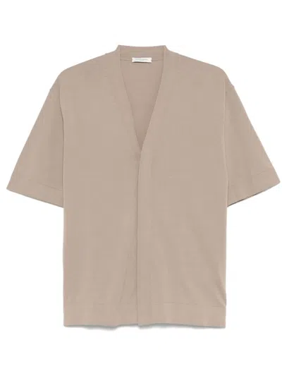 Paolo Pecora Beige Cardigan Jumper With Short Sleeves