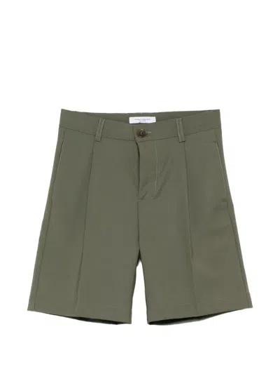 Paolo Pecora Kids' Belt-loop Zip-fastening Shorts In Green
