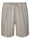 Paolo Pecora Striped Bermuda Shorts In Beige