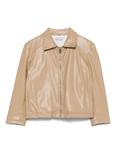 Paolo Pecora Kids' Biker Jacket In Brown