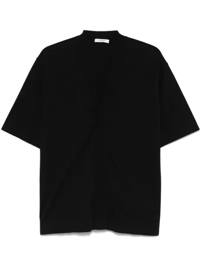 Paolo Pecora Black Cardigan Jumper With Short Sleeves