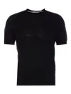 Paolo Pecora Short Sleeves Sweater In Black