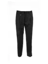 PAOLO PECORA BLACK TROUSERS IN COTTON AND LINEN BLEND