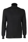 Paolo Pecora Black Virgin Wool Turtleneck In Black