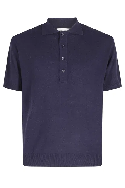 Paolo Pecora Blue Classic Four-buttons Silk Polo Shirt