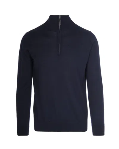 Paolo Pecora Blue Wool Turtleneck In Black