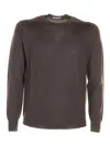 Paolo Pecora Brown Crew Neck Sweater In Brown