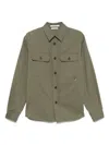 Paolo Pecora Brushed Gabardine Shirt In Green