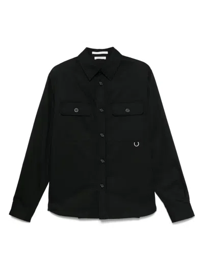 Paolo Pecora Brushed Gabardine Shirt In Black