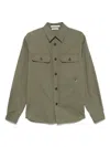 Paolo Pecora Brushed Gabardine Shirt In Green