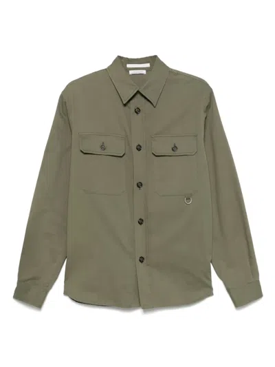 Paolo Pecora Brushed Gabardine Shirt In Green