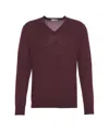 Paolo Pecora Burgundy Wool Knit Sweater In Red