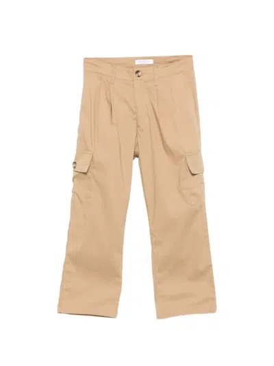 Paolo Pecora Kids' Button Cargo-pocket Trousers In Pink