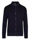 Paolo Pecora Button-down Wool Sweater In Blue