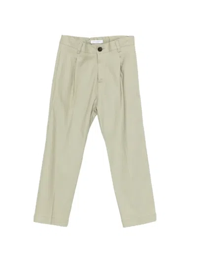 Paolo Pecora Kids' Button-fastening Pleated Trousers In Neutral