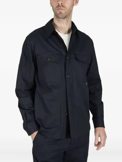 Paolo Pecora Button-up Shirt Jacket In Blue