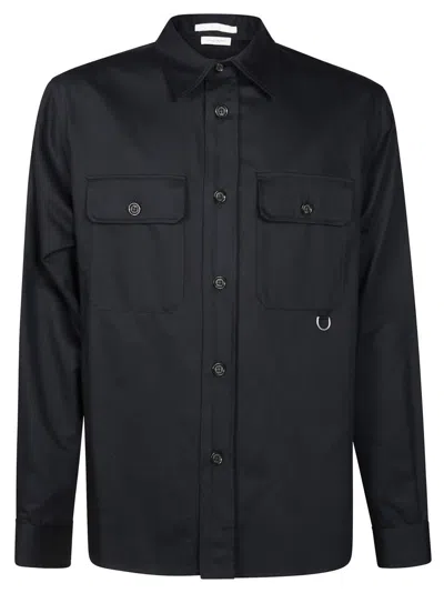 Paolo Pecora Button-up Structured Jacket With Chest Pockets In Black