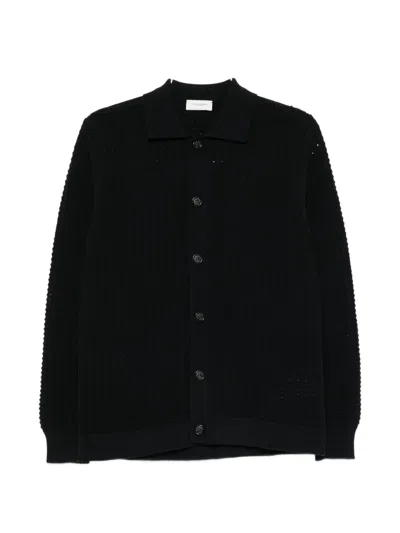 Paolo Pecora Black Knitted Cardigan With Buttons