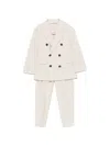 Paolo Pecora Buttoned Double-breasted Suit In Neutral