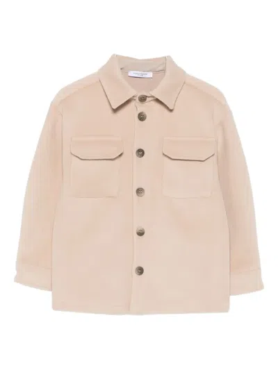 Paolo Pecora Kids' Buttoned Flap-pocket Shirt In Neutral