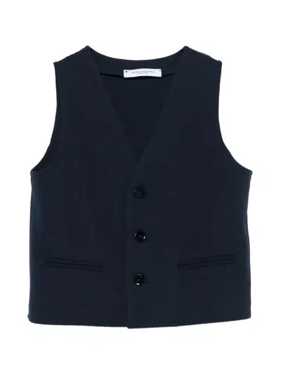 Paolo Pecora Kids' Buttoned Gilet In Blue