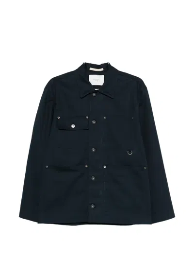 Paolo Pecora Oversized Shirt With Buttoned Pockets In Blue