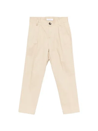 Paolo Pecora Kids' Buttoned Pleated Trousers In Neutral