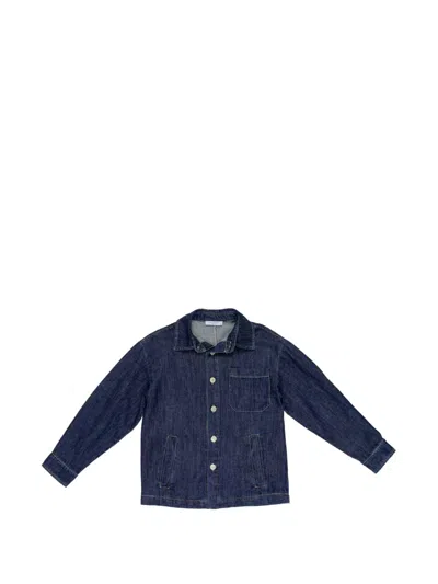 Paolo Pecora Kids' Buttoned Pocket Denim Shirt In Blue