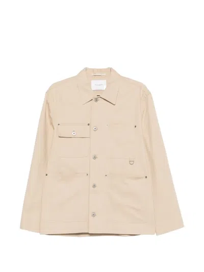 Paolo Pecora Oversized Shirt With Buttoned Pockets In Neutral