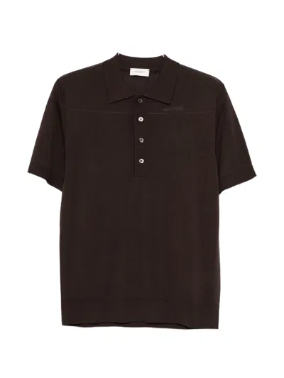 Paolo Pecora Buttoned Polo Shirt In Brown