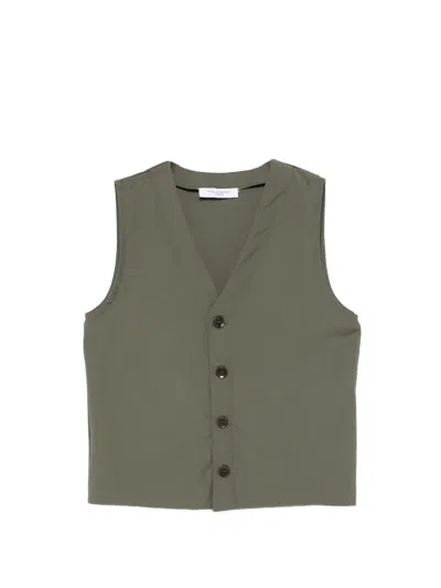 Paolo Pecora Kids' Buttoned Waistcoat In Green